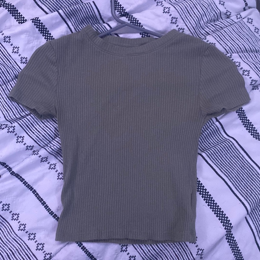 Divided Army Green crop top